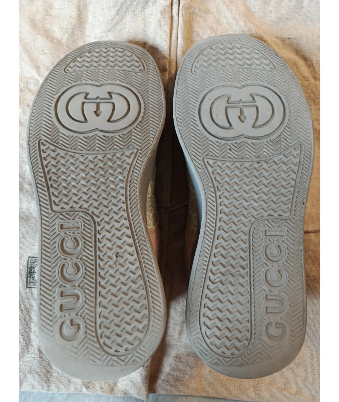 GUCCI Бирюзовые кожаные кроссовки, фото 4