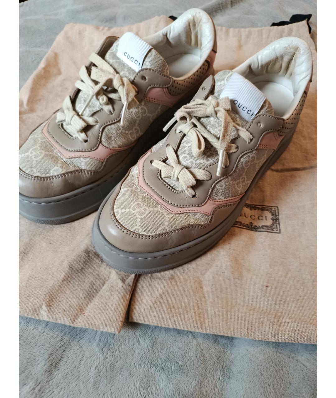 GUCCI Бирюзовые кожаные кроссовки, фото 6
