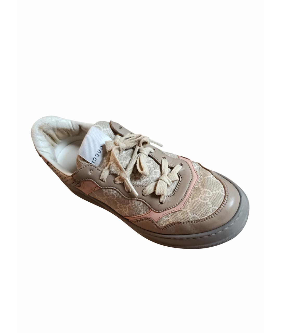GUCCI Бирюзовые кожаные кроссовки, фото 1