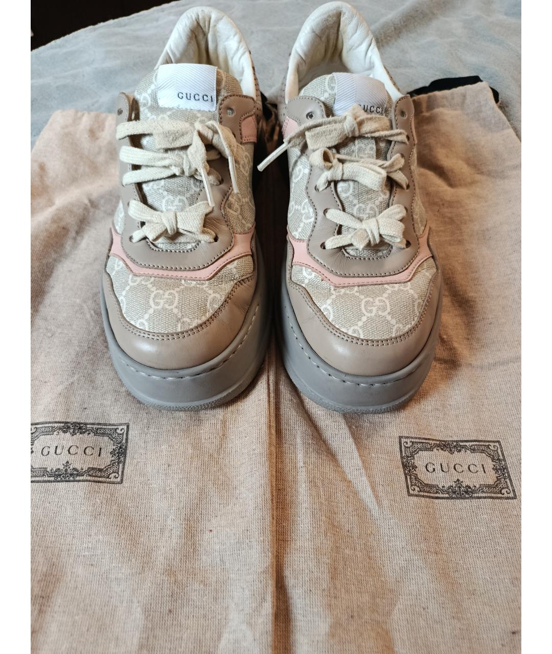 GUCCI Бирюзовые кожаные кроссовки, фото 7
