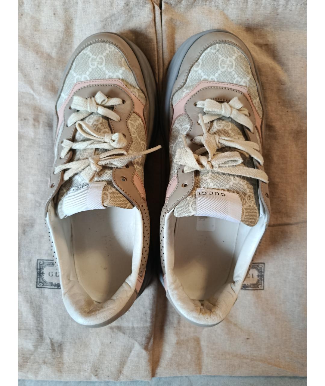 GUCCI Бирюзовые кожаные кроссовки, фото 2