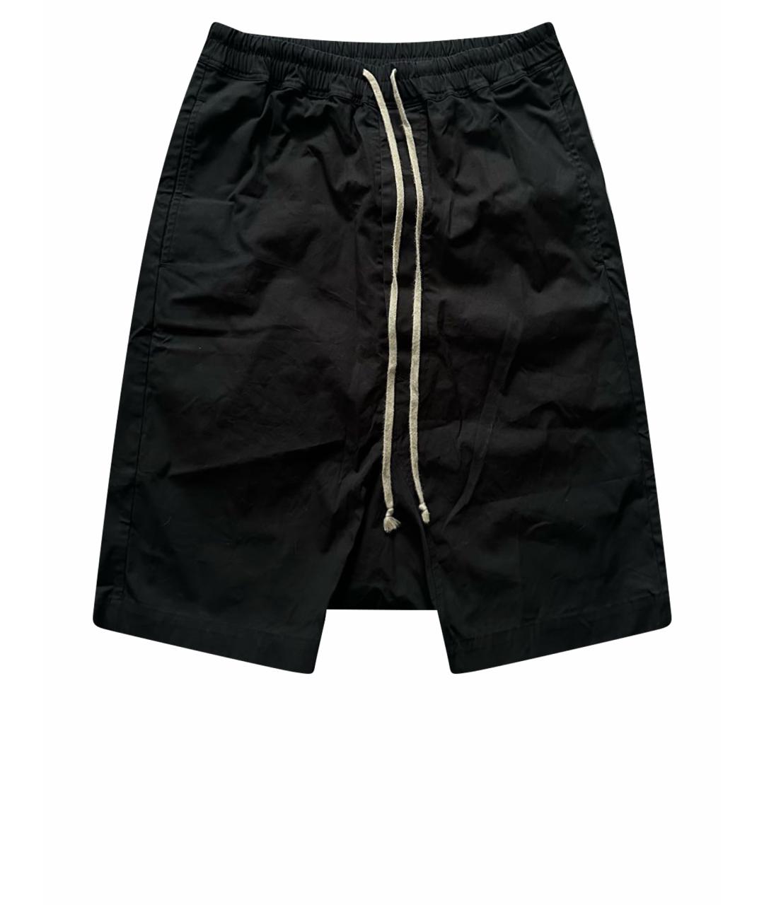 RICK OWENS Черные хлопковые шорты, фото 1