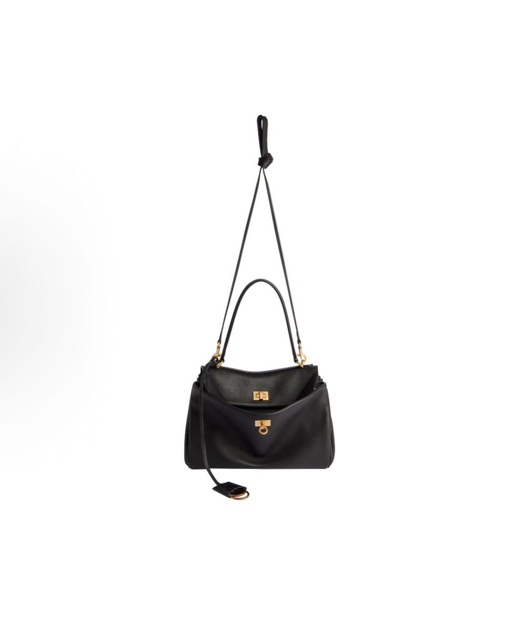 BALENCIAGA Черная кожаная сумка тоут, фото 5