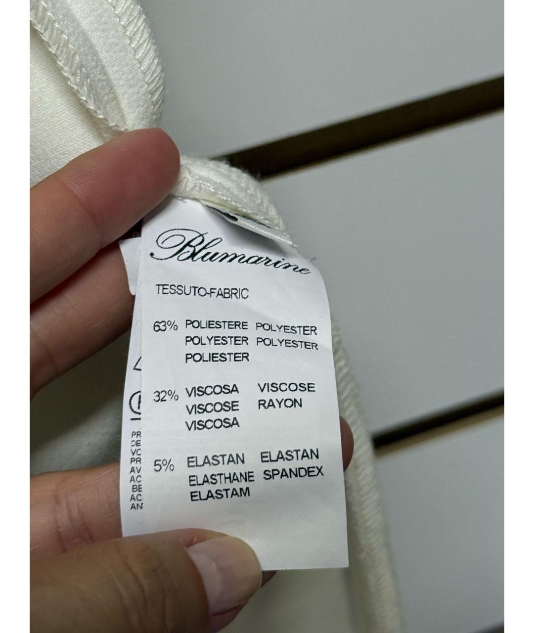 BLUMARINE Белое полиэстеровое коктейльное платье, фото 5
