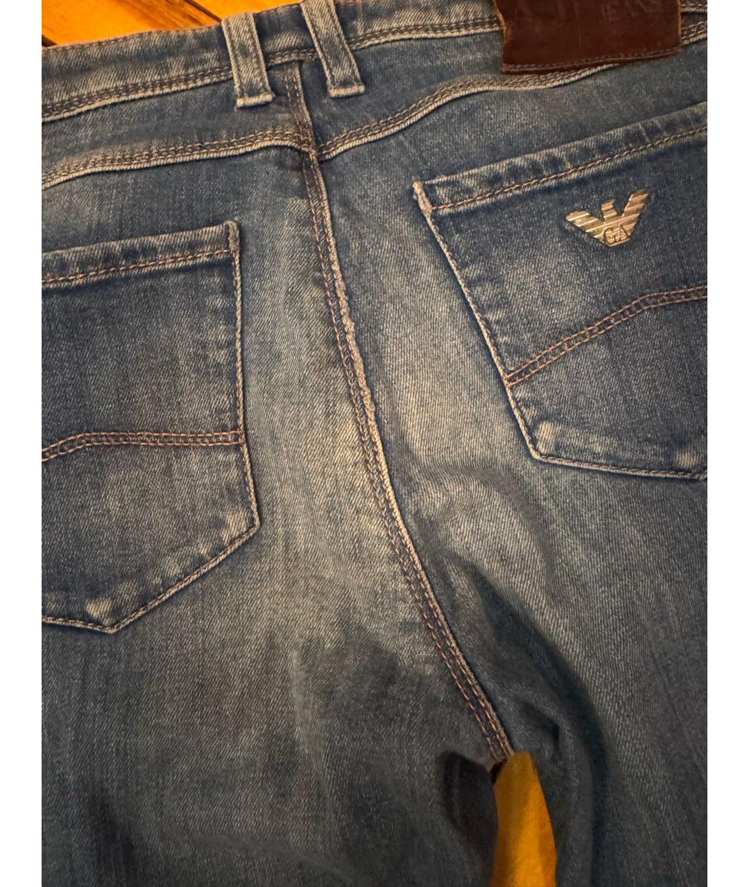 ARMANI JEANS Голубые джинсы слим, фото 7