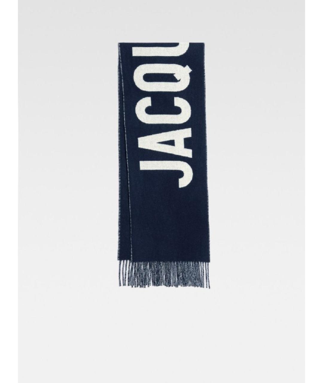 JACQUEMUS Темно-синий шерстяной шарф, фото 5