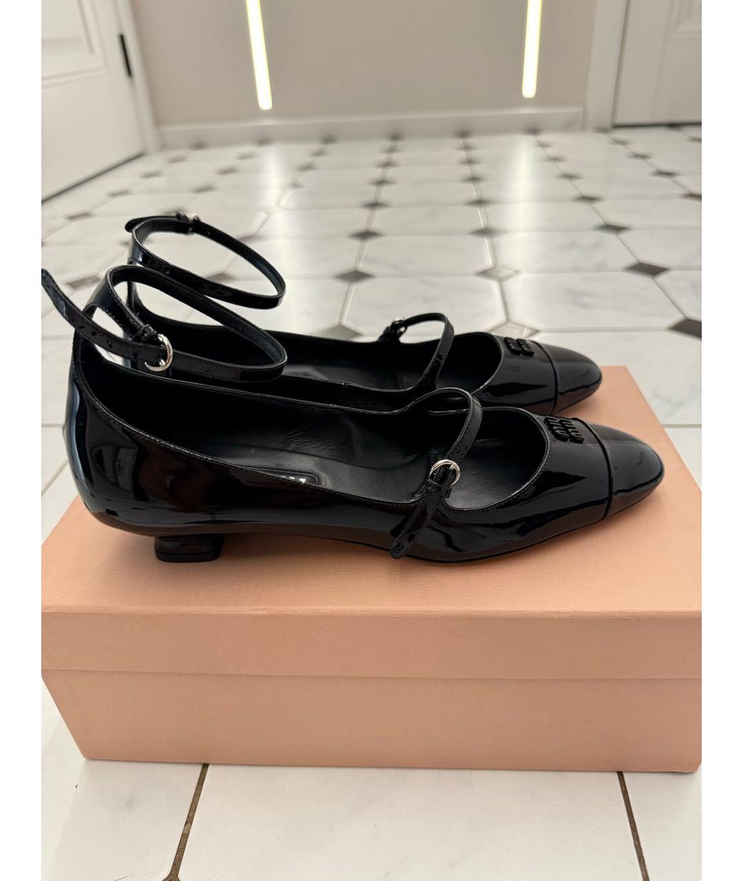 MIU MIU Черные туфли из лакированной кожи, фото 9