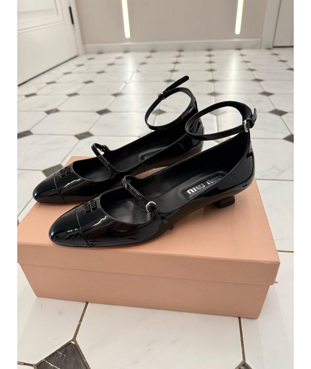 MIU MIU Черные туфли из лакированной кожи, фото 8