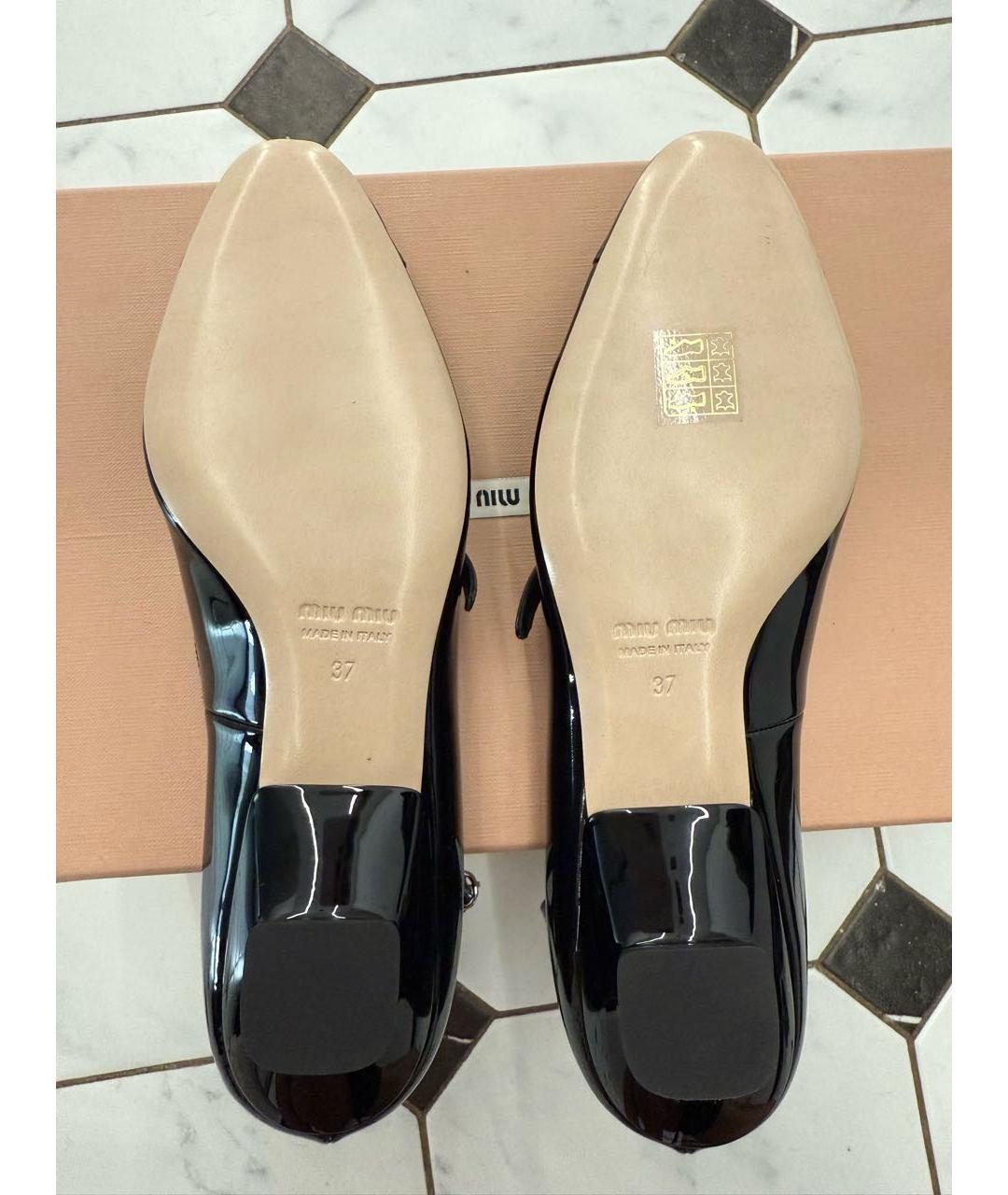 MIU MIU Черные туфли из лакированной кожи, фото 7
