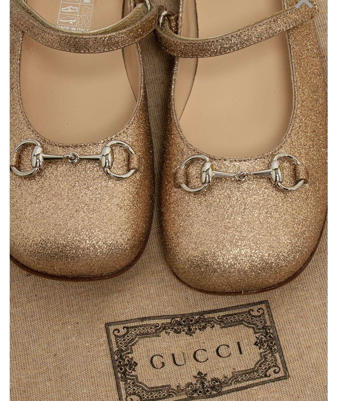 GUCCI Золотые туфли, фото 5