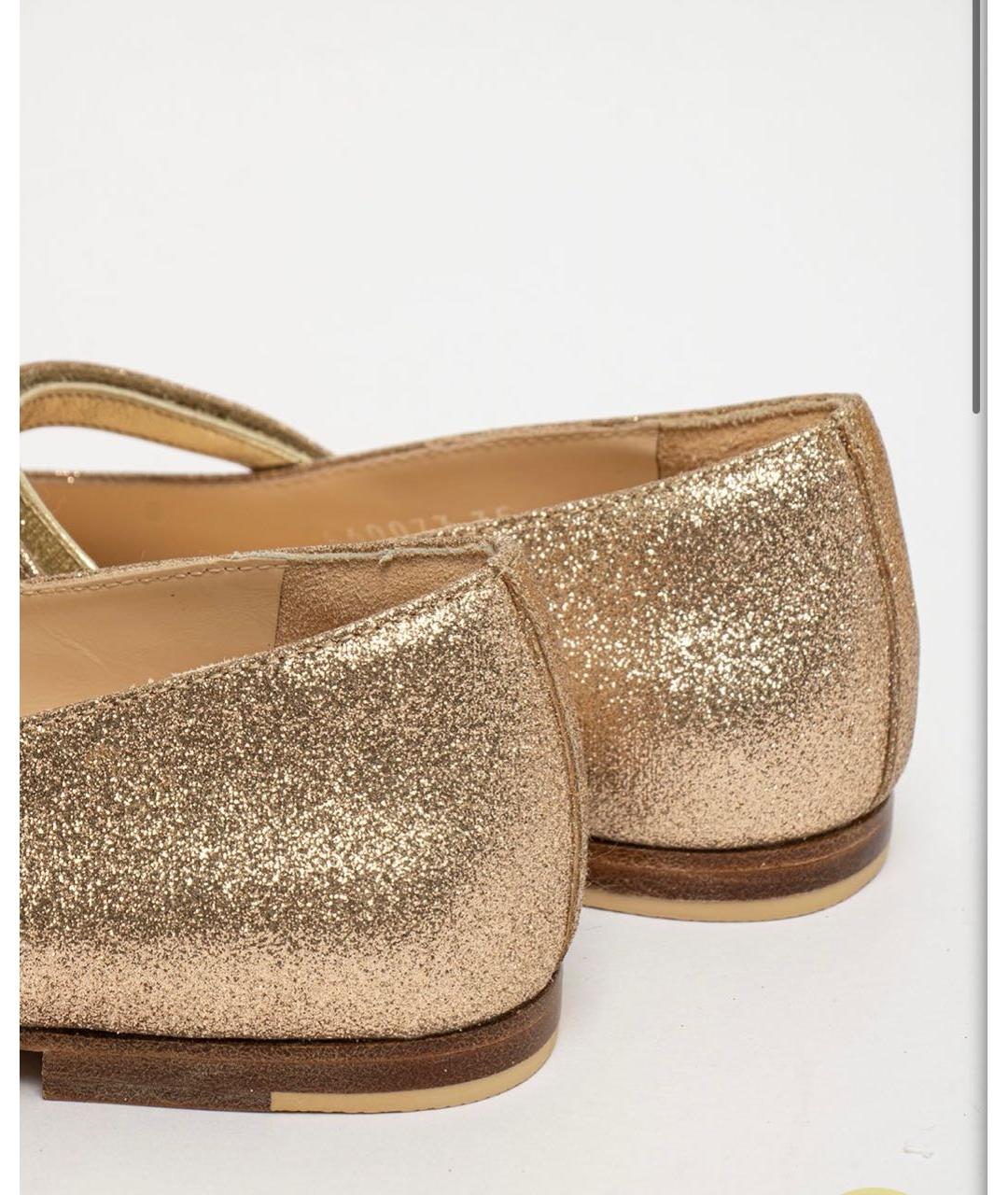 GUCCI Золотые туфли, фото 4