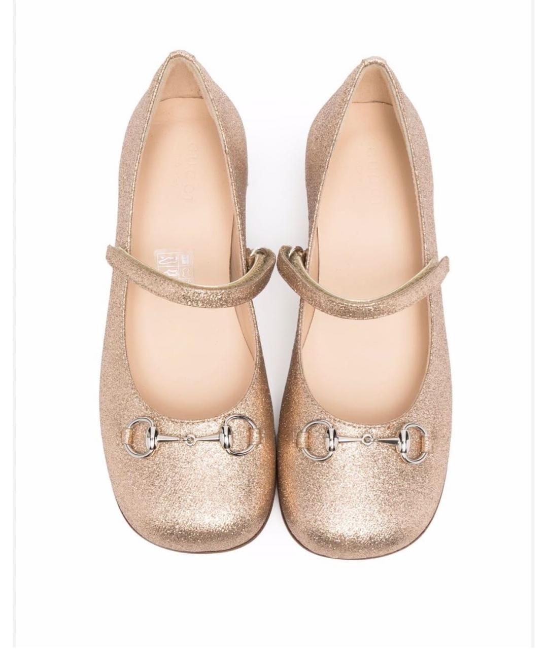 GUCCI Золотые туфли, фото 2