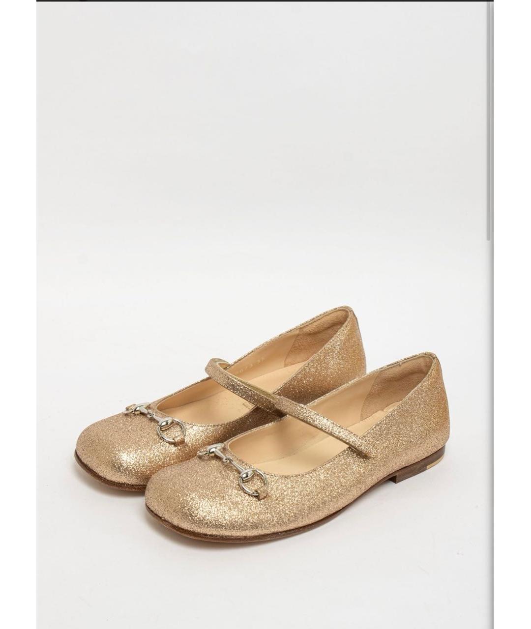 GUCCI Золотые туфли, фото 6