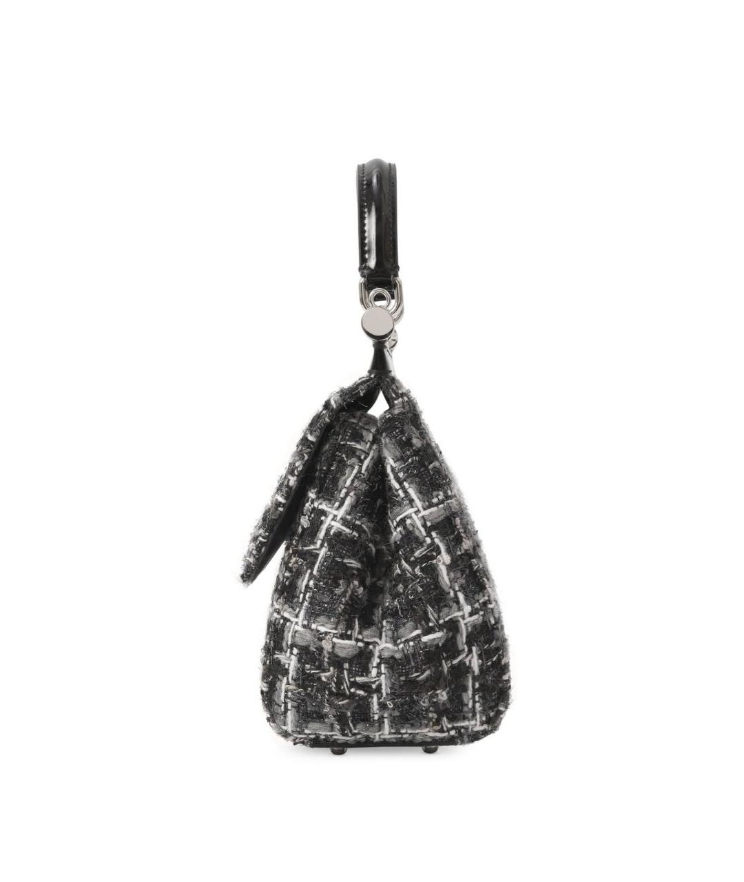 DOLCE&GABBANA Черная твидовая сумка с короткими ручками, фото 2