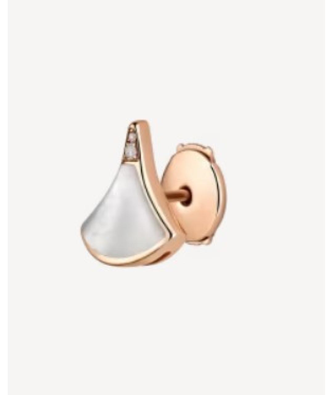 BVLGARI Белые серьги из розового золота, фото 2