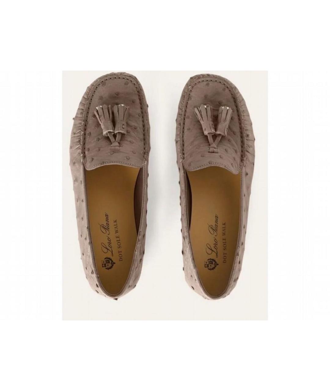 LORO PIANA Антрацитовые мокасины из экзотической кожи, фото 2