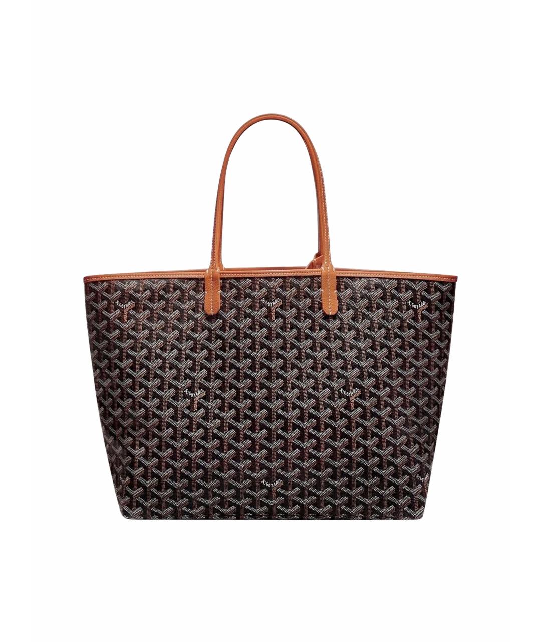 GOYARD Коричневая кожаная сумка тоут, фото 1