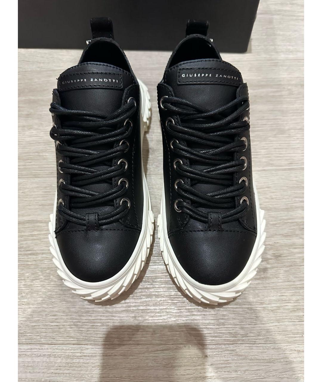 GIUSEPPE ZANOTTI DESIGN Черные кожаные кеды, фото 2