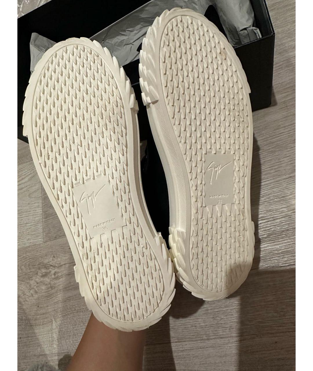 GIUSEPPE ZANOTTI DESIGN Черные кожаные кеды, фото 7