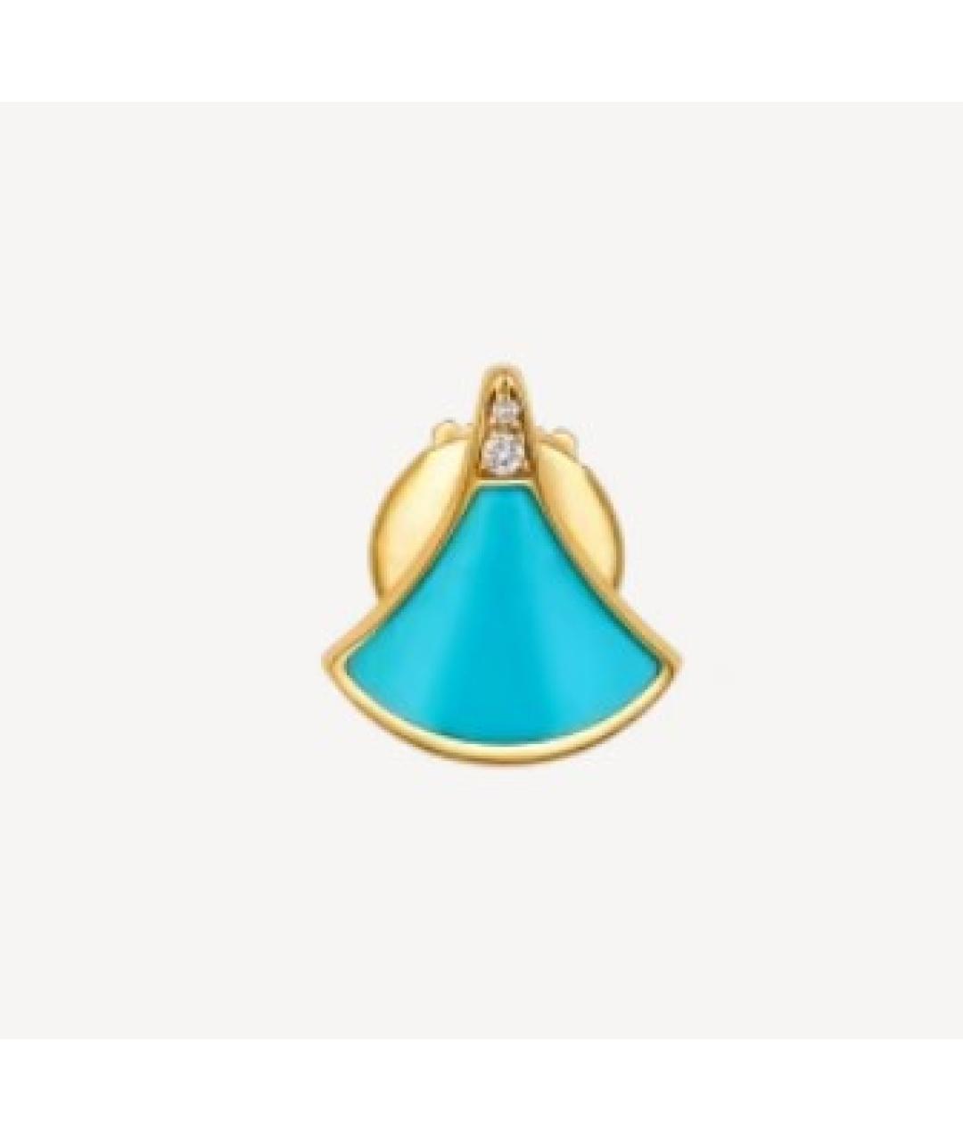 BVLGARI Голубые серьги из желтого золота, фото 7