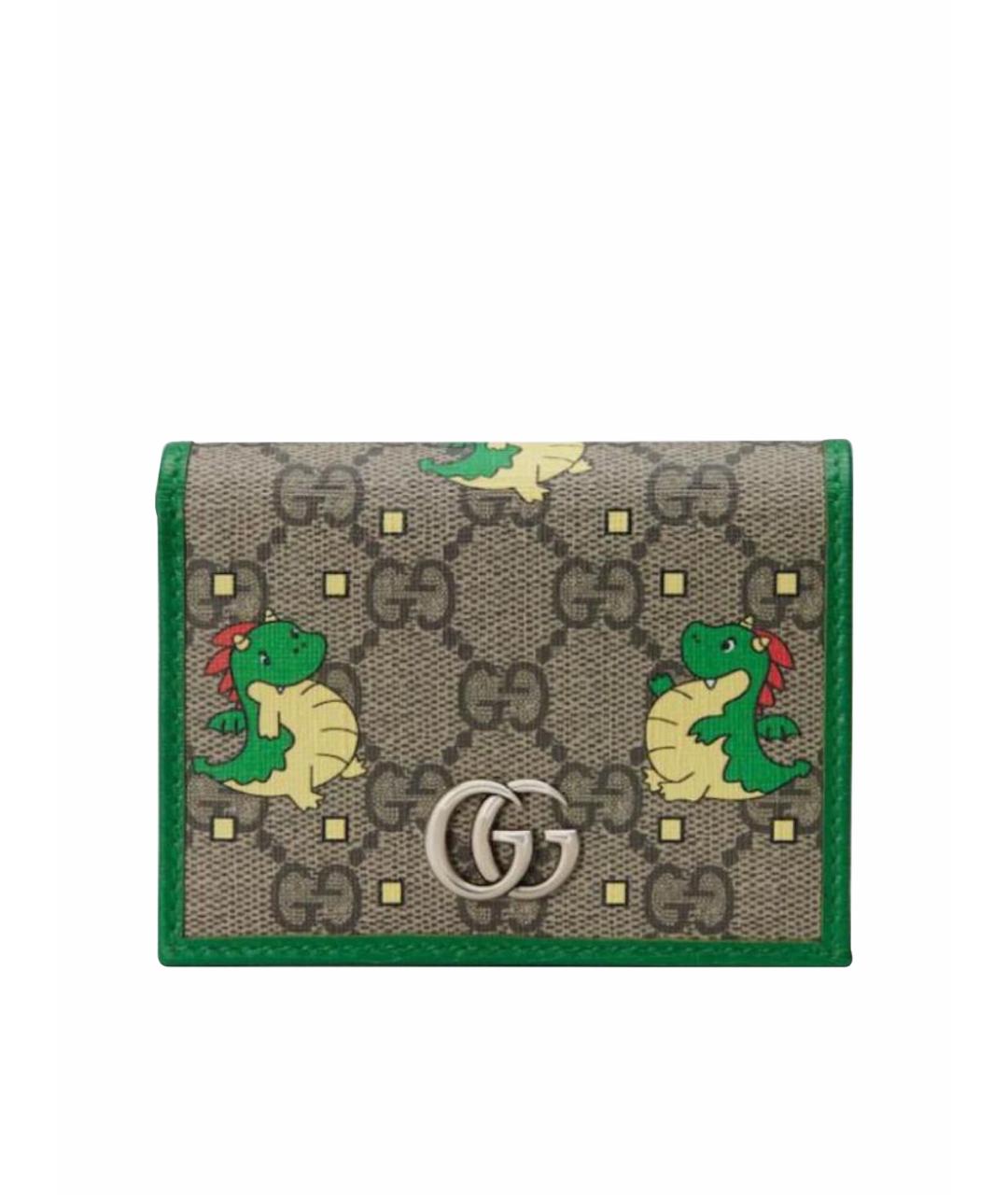 GUCCI Бежевый кожаный кардхолдер, фото 1