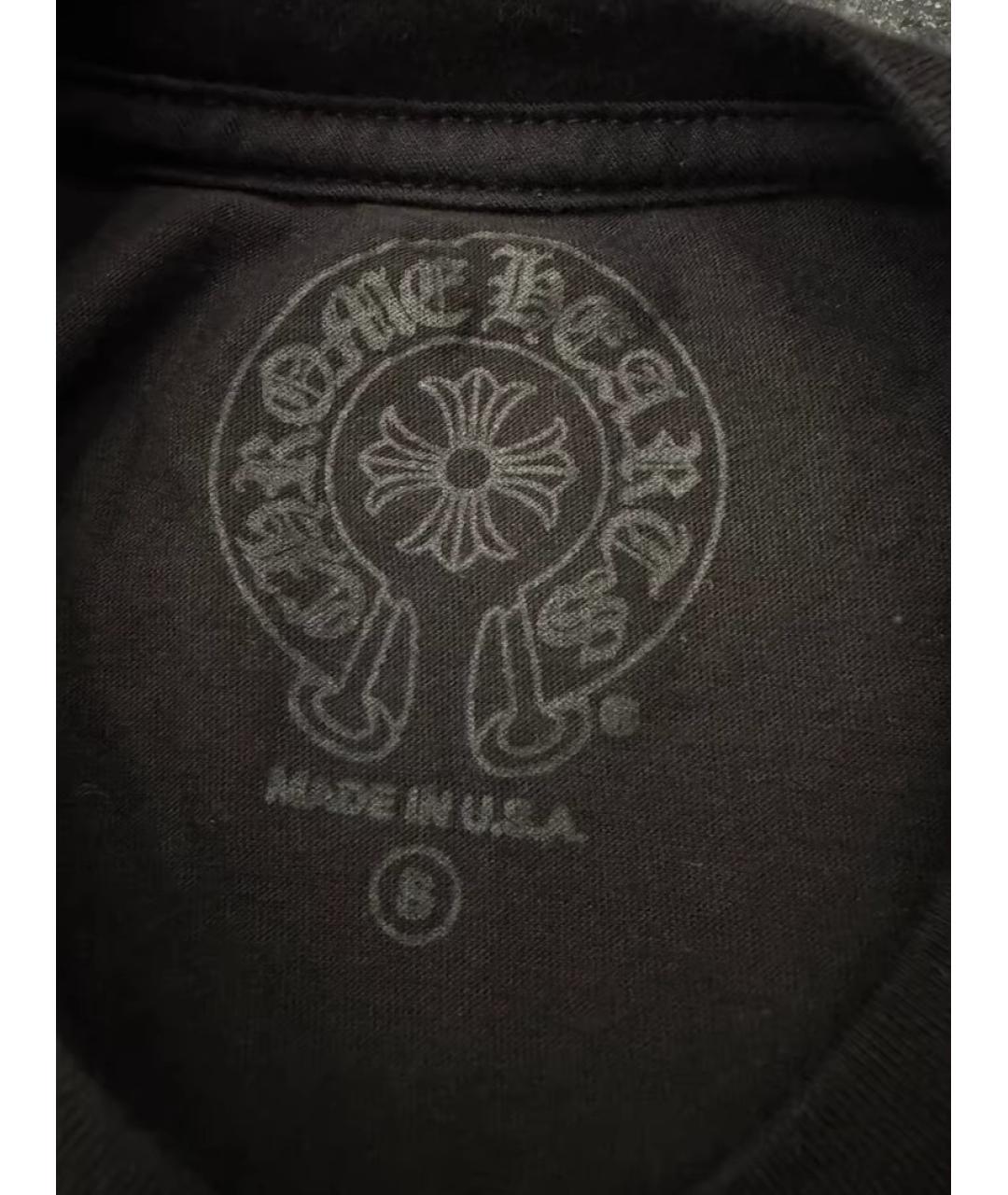 CHROME HEARTS Черная хлопковая футболка, фото 5