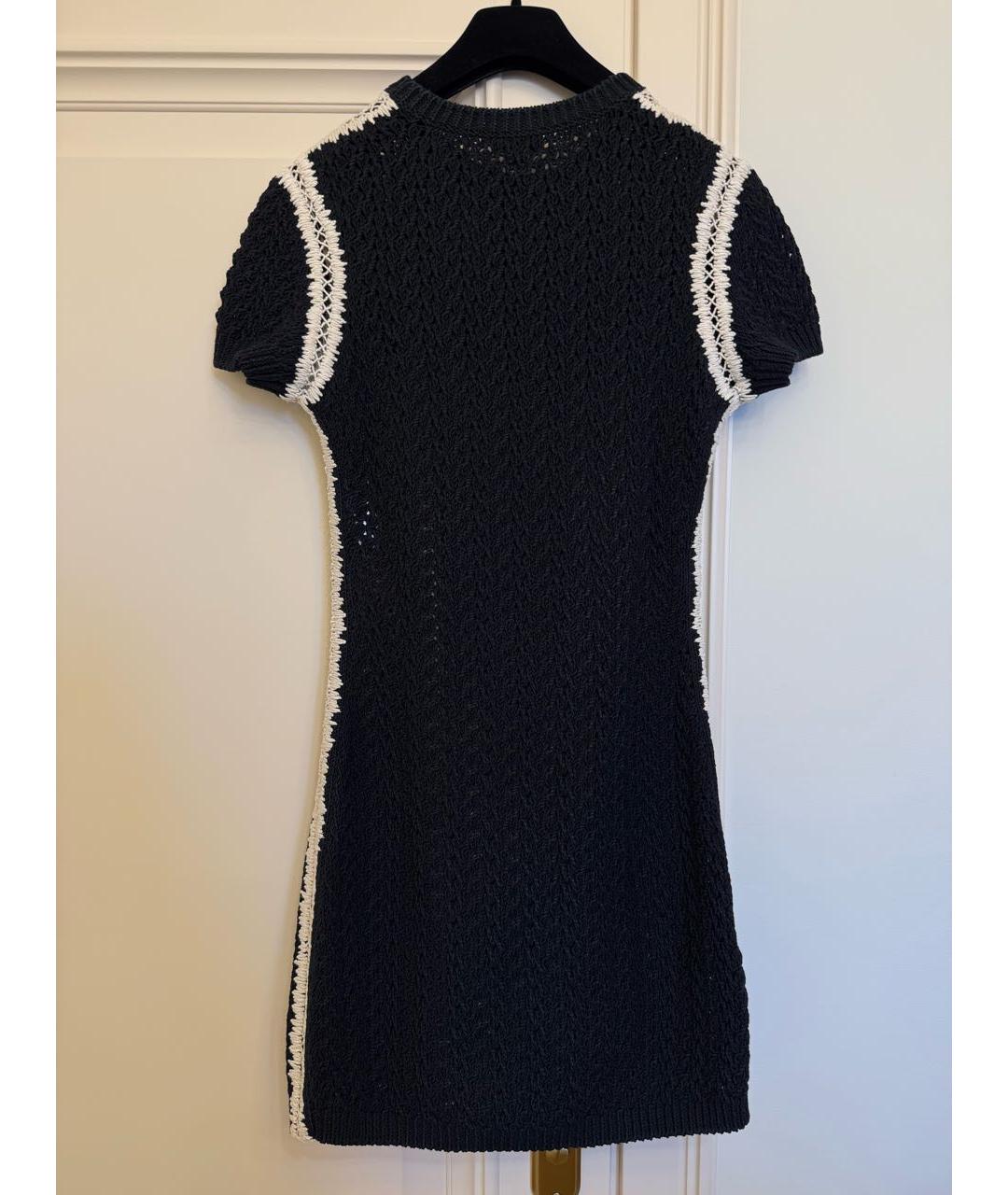 CHANEL Черное хлопковое повседневное платье, фото 2