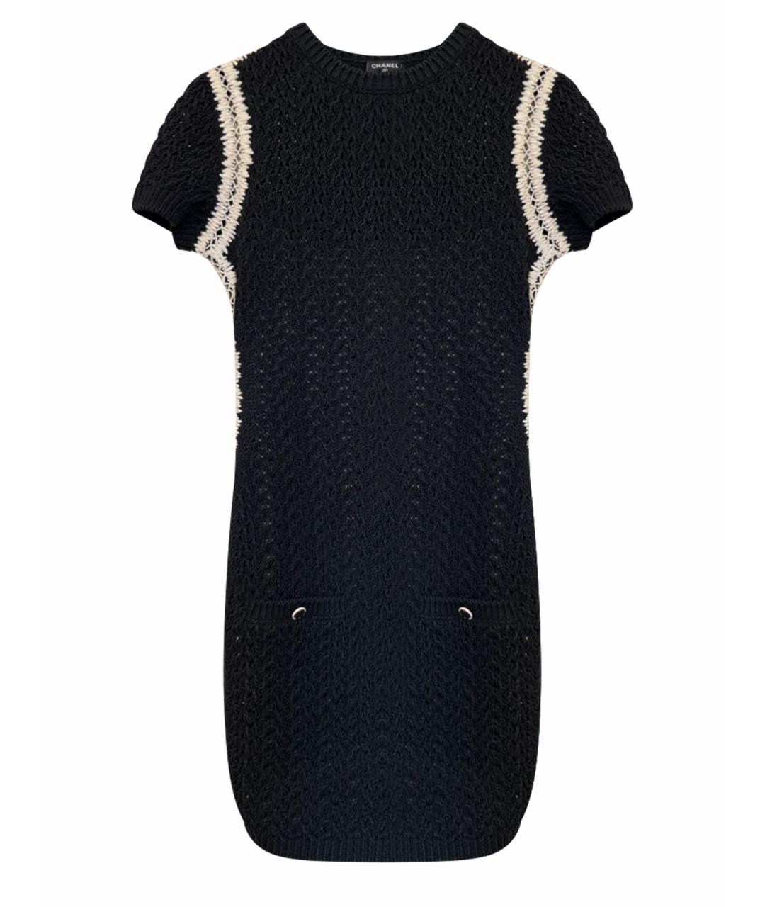 CHANEL Черное хлопковое повседневное платье, фото 1