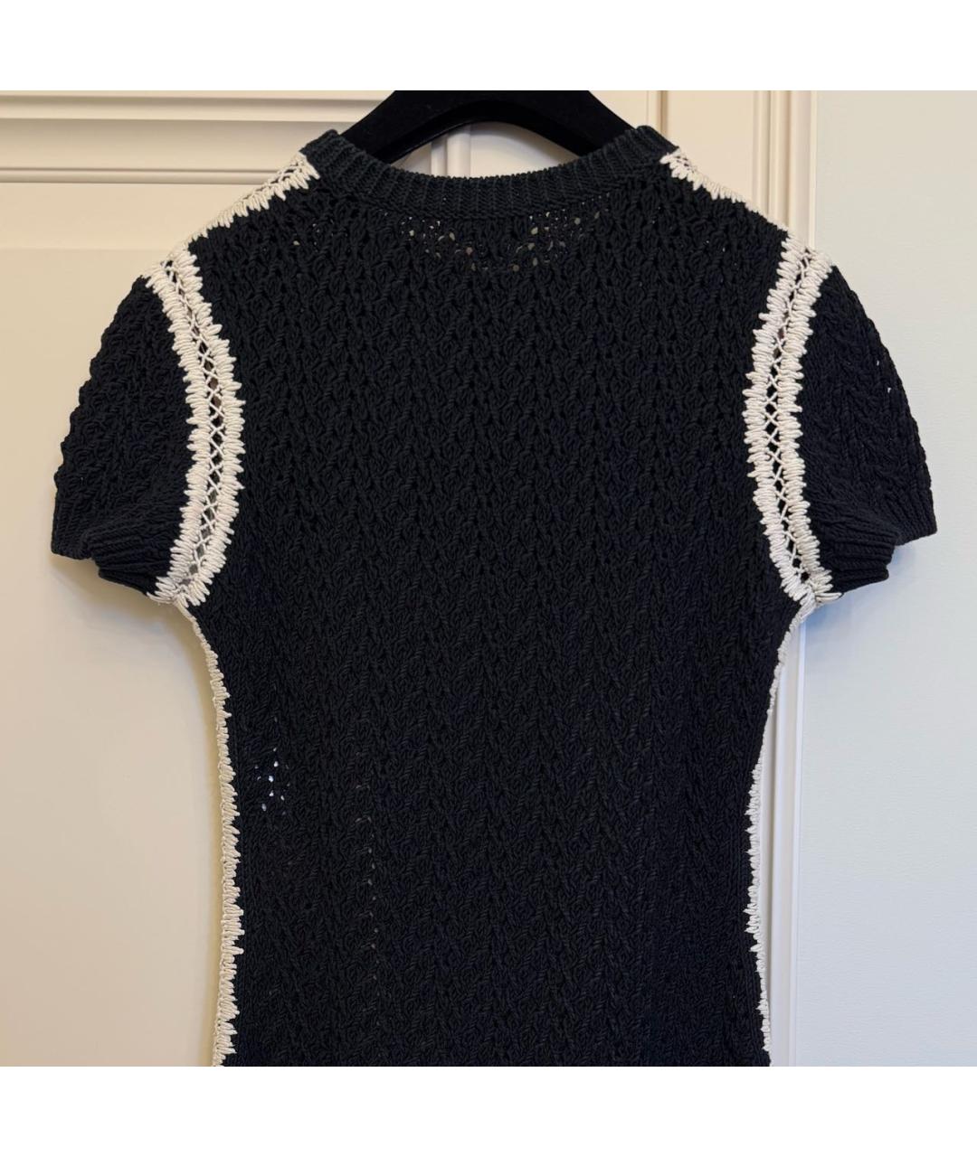 CHANEL Черное хлопковое повседневное платье, фото 4