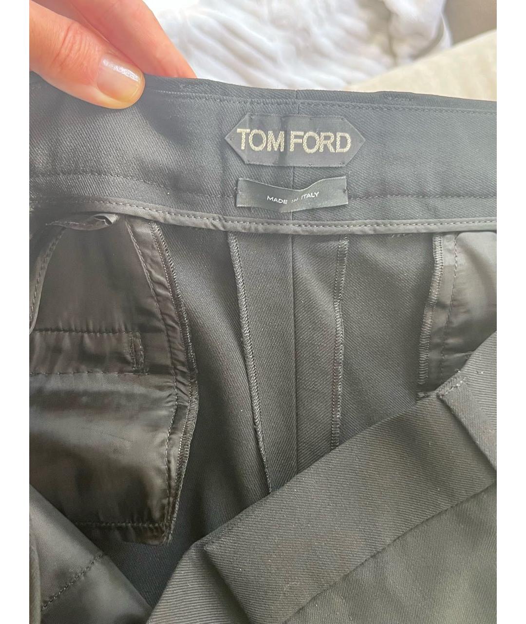 TOM FORD Черные шерстяные брюки узкие, фото 5