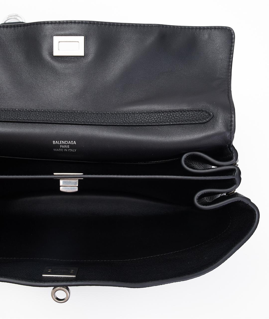 BALENCIAGA Черная кожаная сумка тоут, фото 4