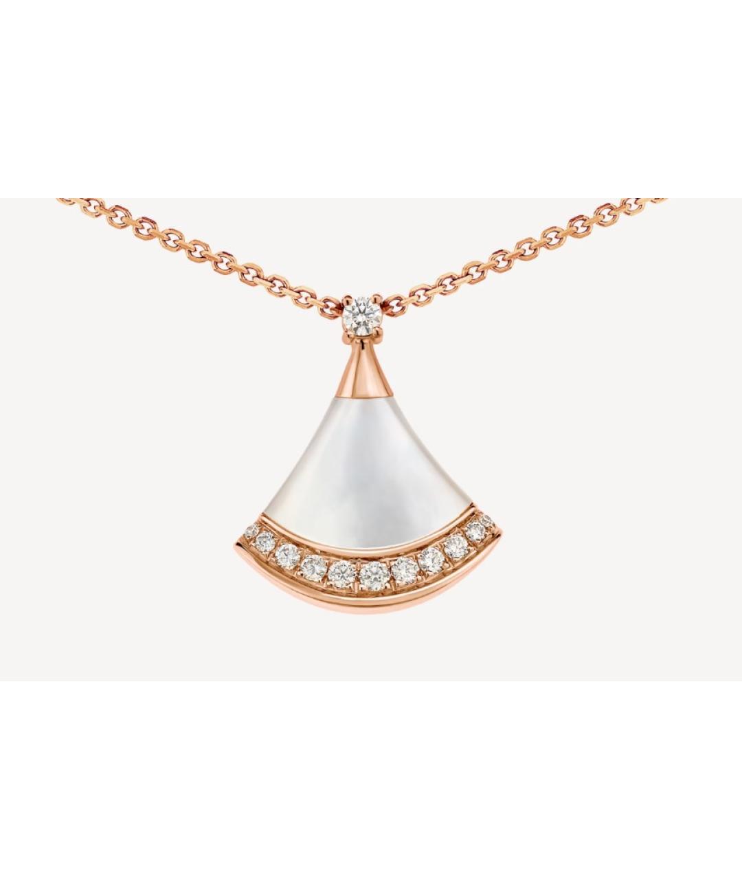BVLGARI Белый кулон из розового золота, фото 3