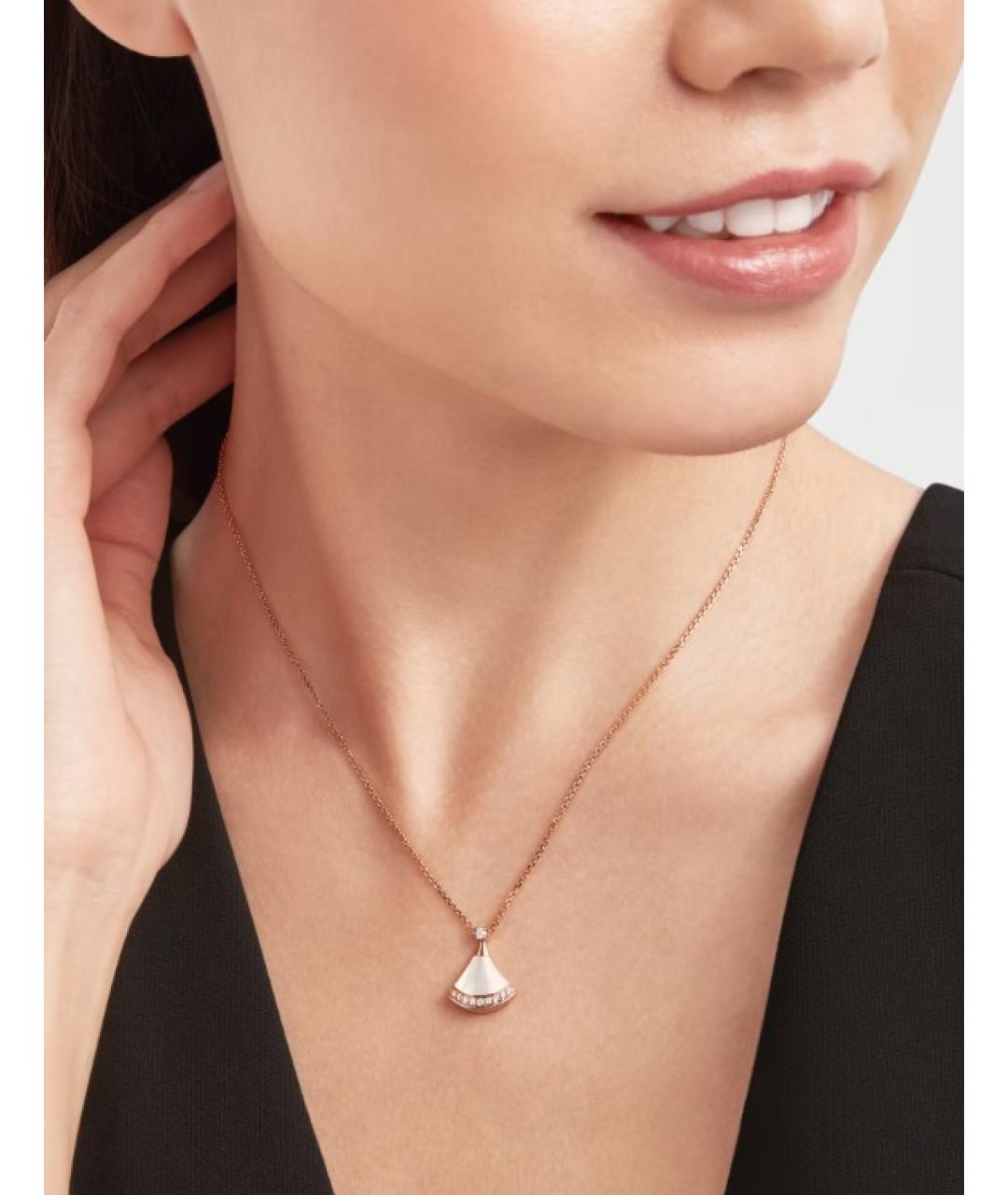 BVLGARI Белый кулон из розового золота, фото 6