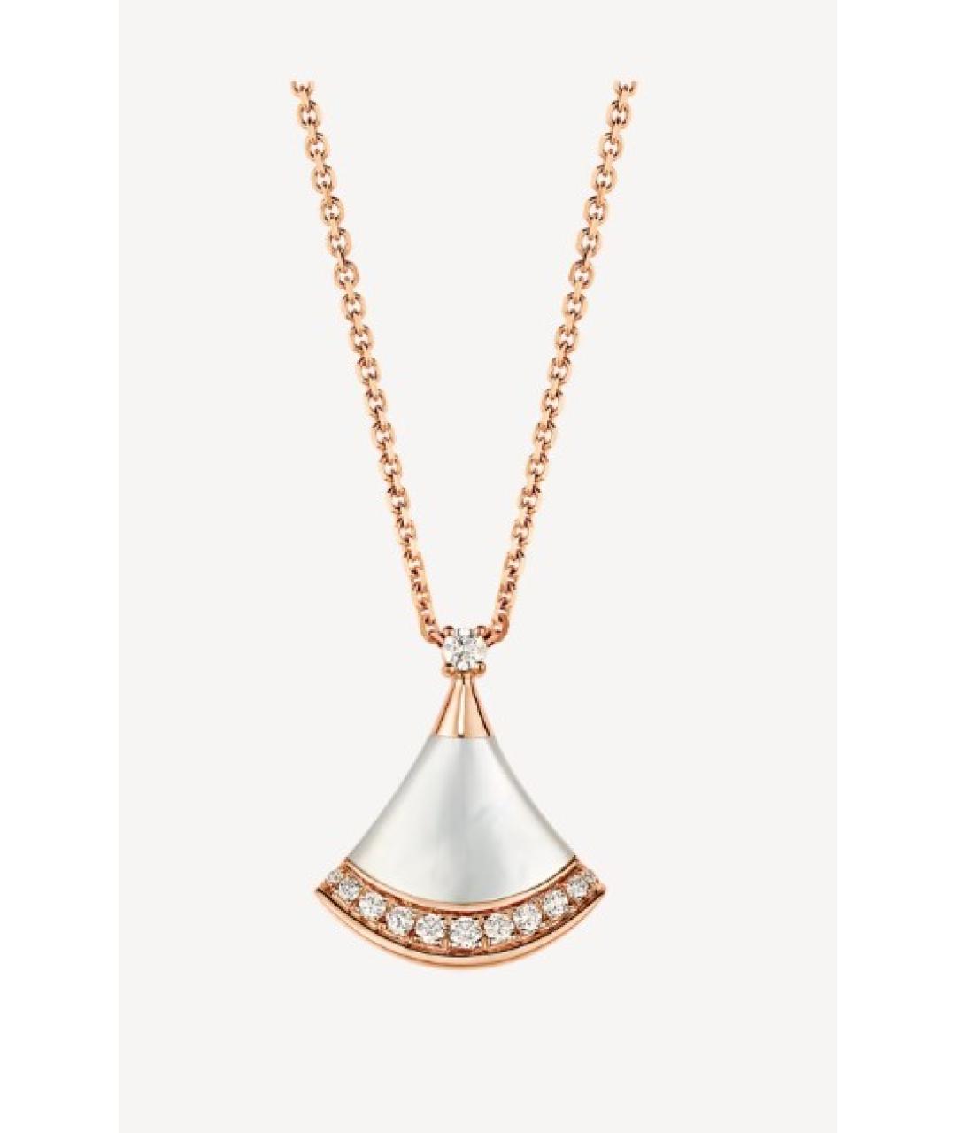 BVLGARI Белый кулон из розового золота, фото 7