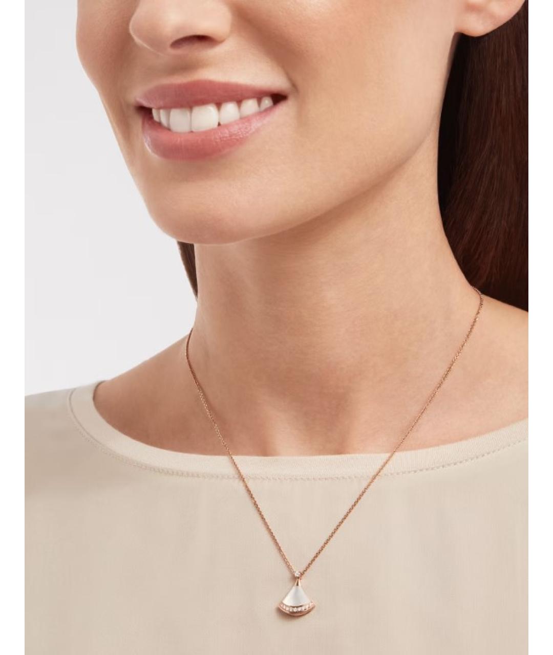 BVLGARI Белый кулон из розового золота, фото 5