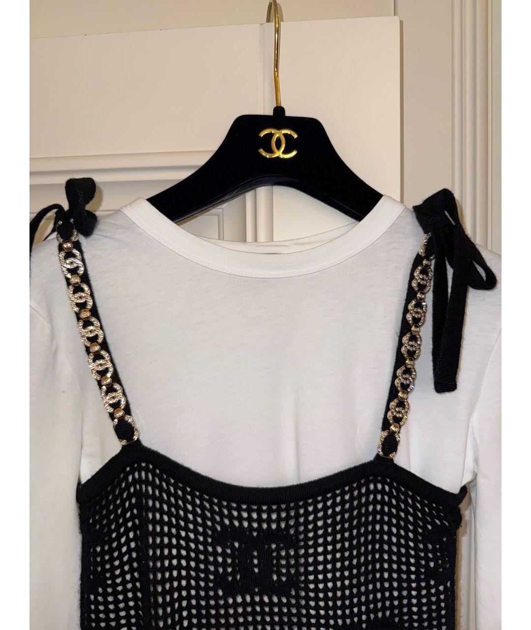 CHANEL Черное кашемировое повседневное платье, фото 3