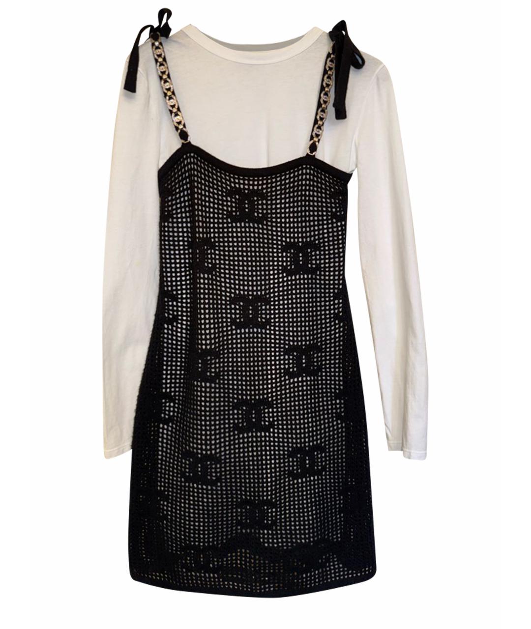CHANEL Черное кашемировое повседневное платье, фото 1