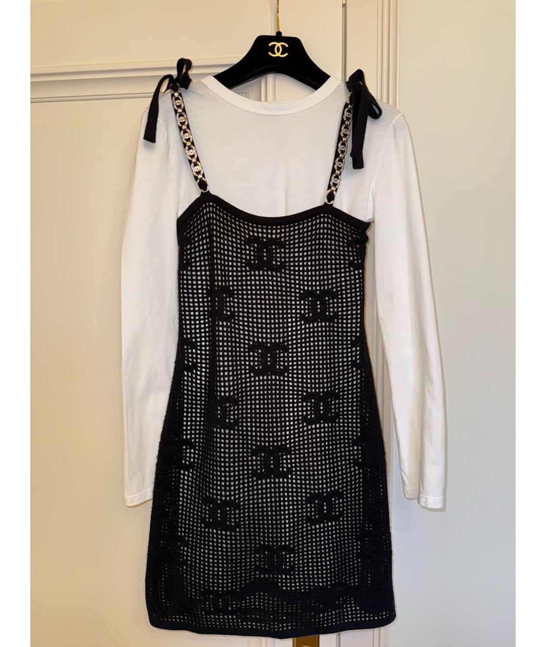 CHANEL Черное кашемировое повседневное платье, фото 5