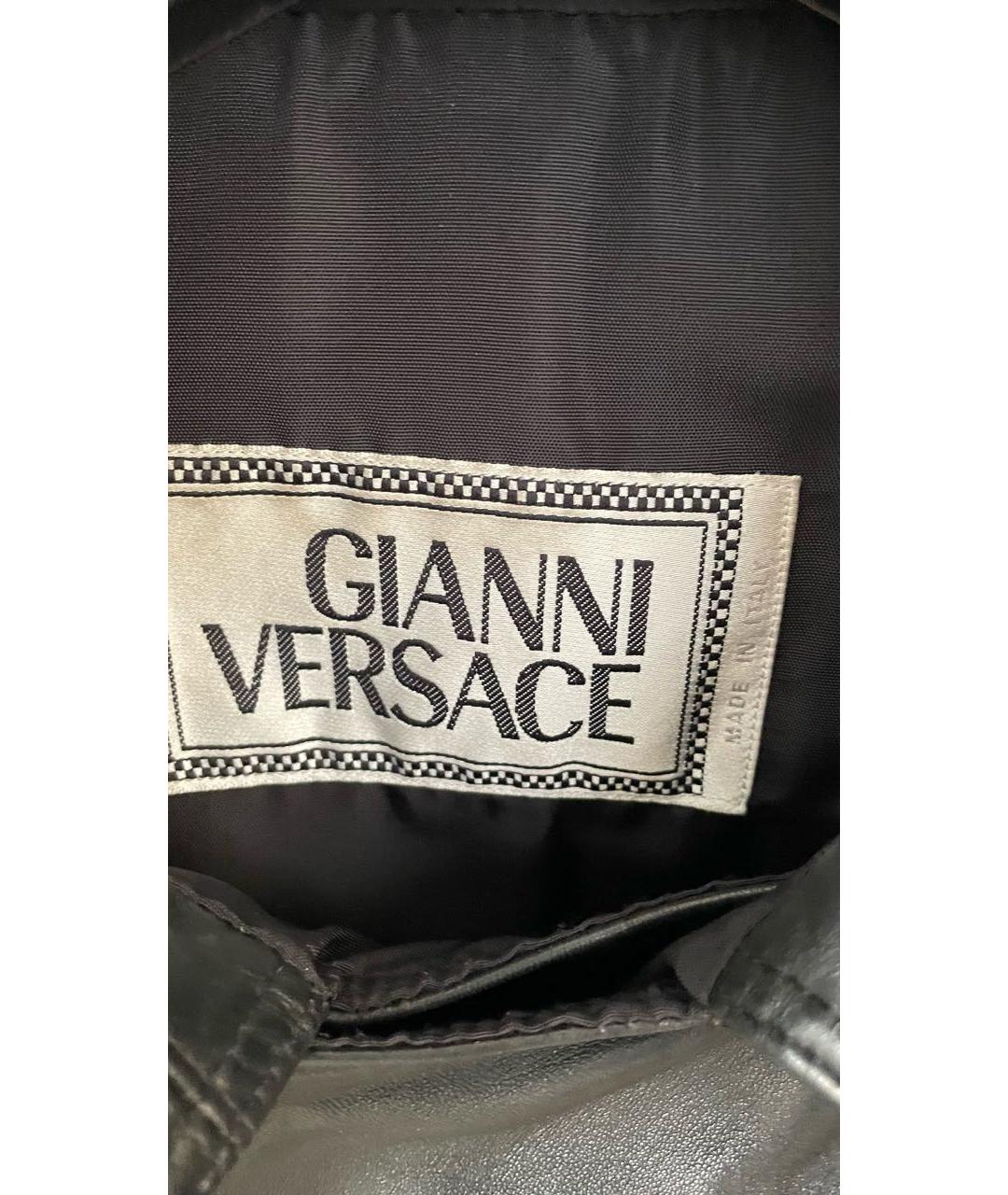 VERSACE Черная кожаная куртка, фото 3