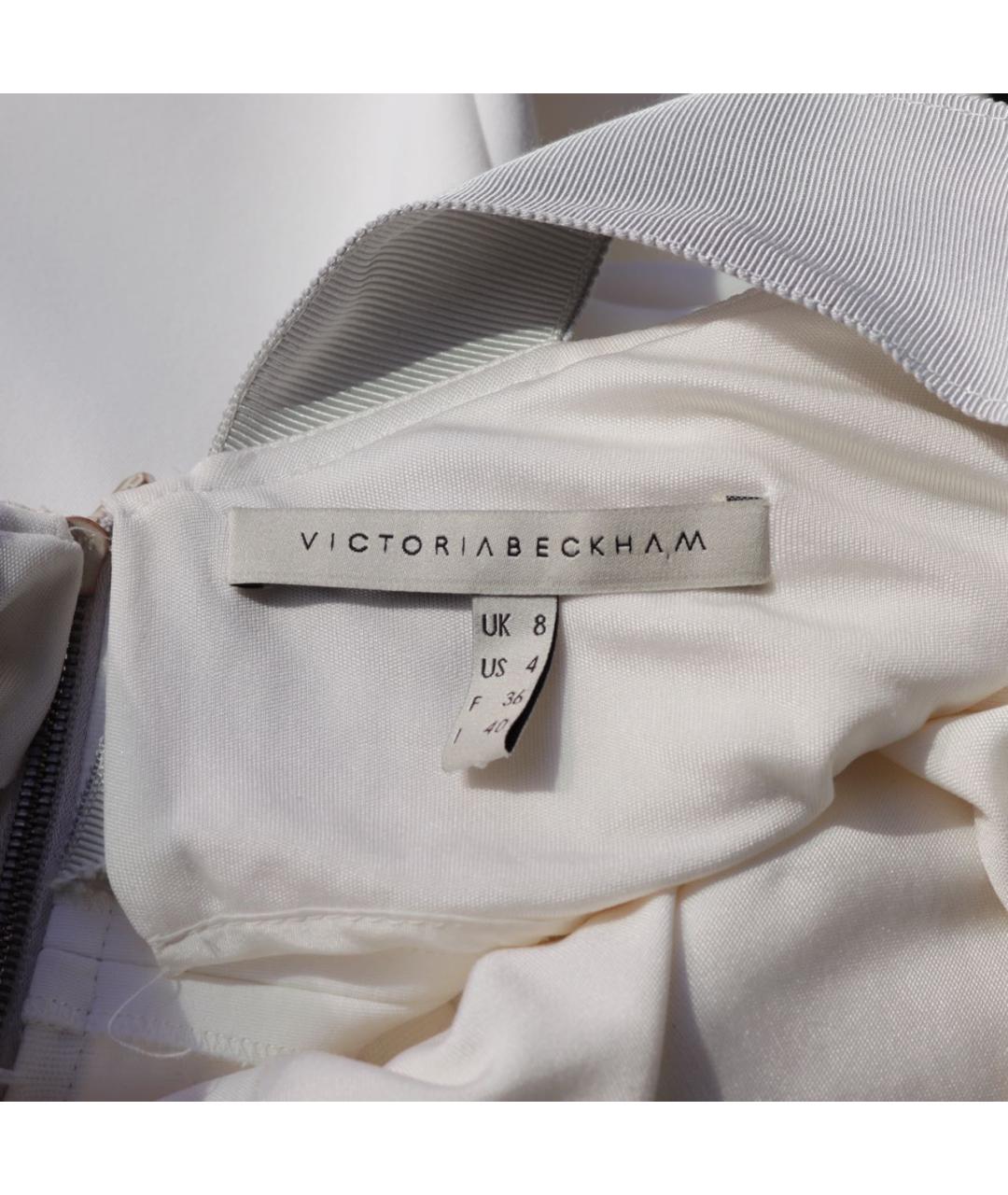VICTORIA BECKHAM Белое хлопковое коктейльное платье, фото 3