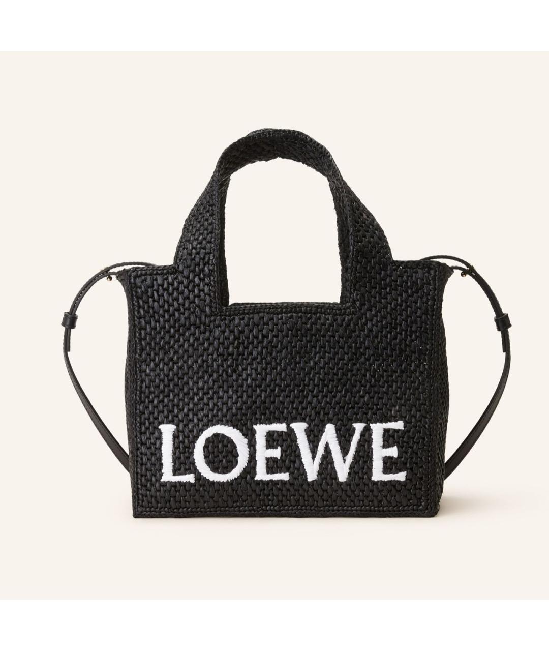 LOEWE Черная пелетеная сумка с короткими ручками, фото 9