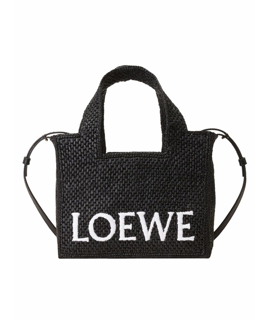 LOEWE Черная пелетеная сумка с короткими ручками, фото 1