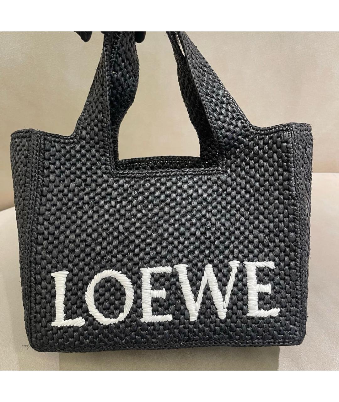 LOEWE Черная пелетеная сумка с короткими ручками, фото 2