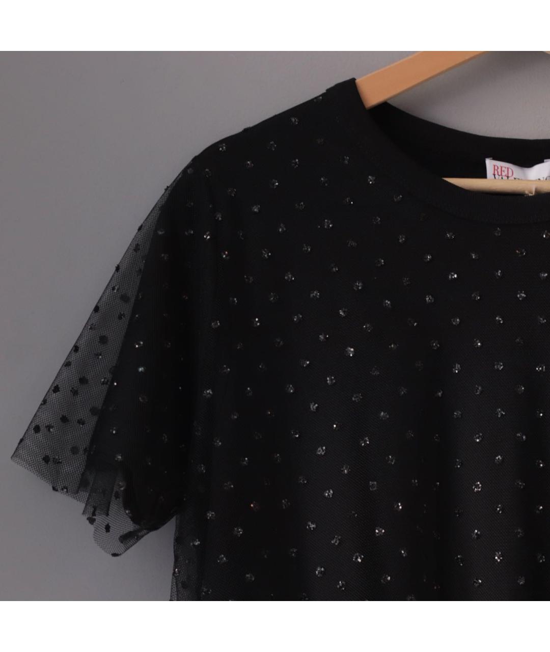RED VALENTINO Черная хлопковая футболка, фото 5