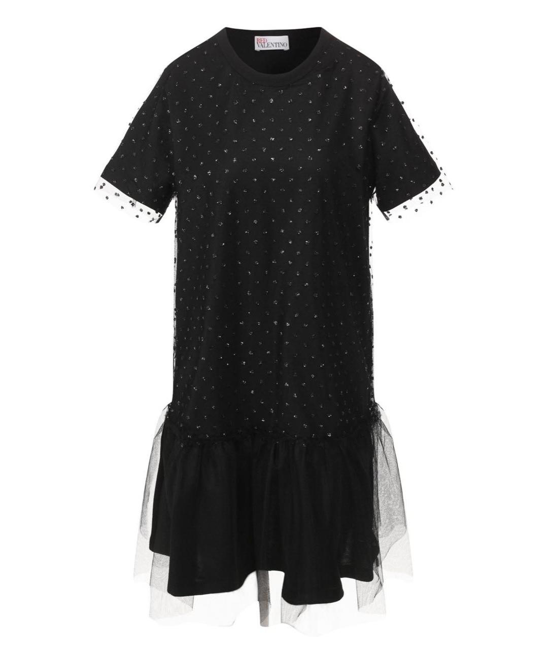 RED VALENTINO Черная хлопковая футболка, фото 1