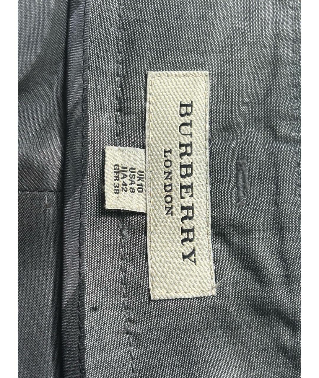 BURBERRY Серая шерстяная юбка миди, фото 3