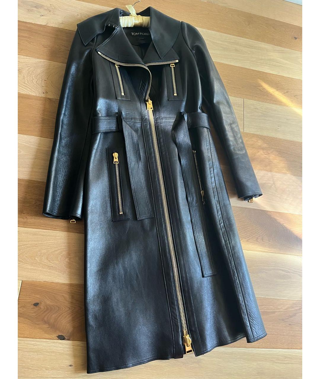 TOM FORD Черное кожаное пальто, фото 6