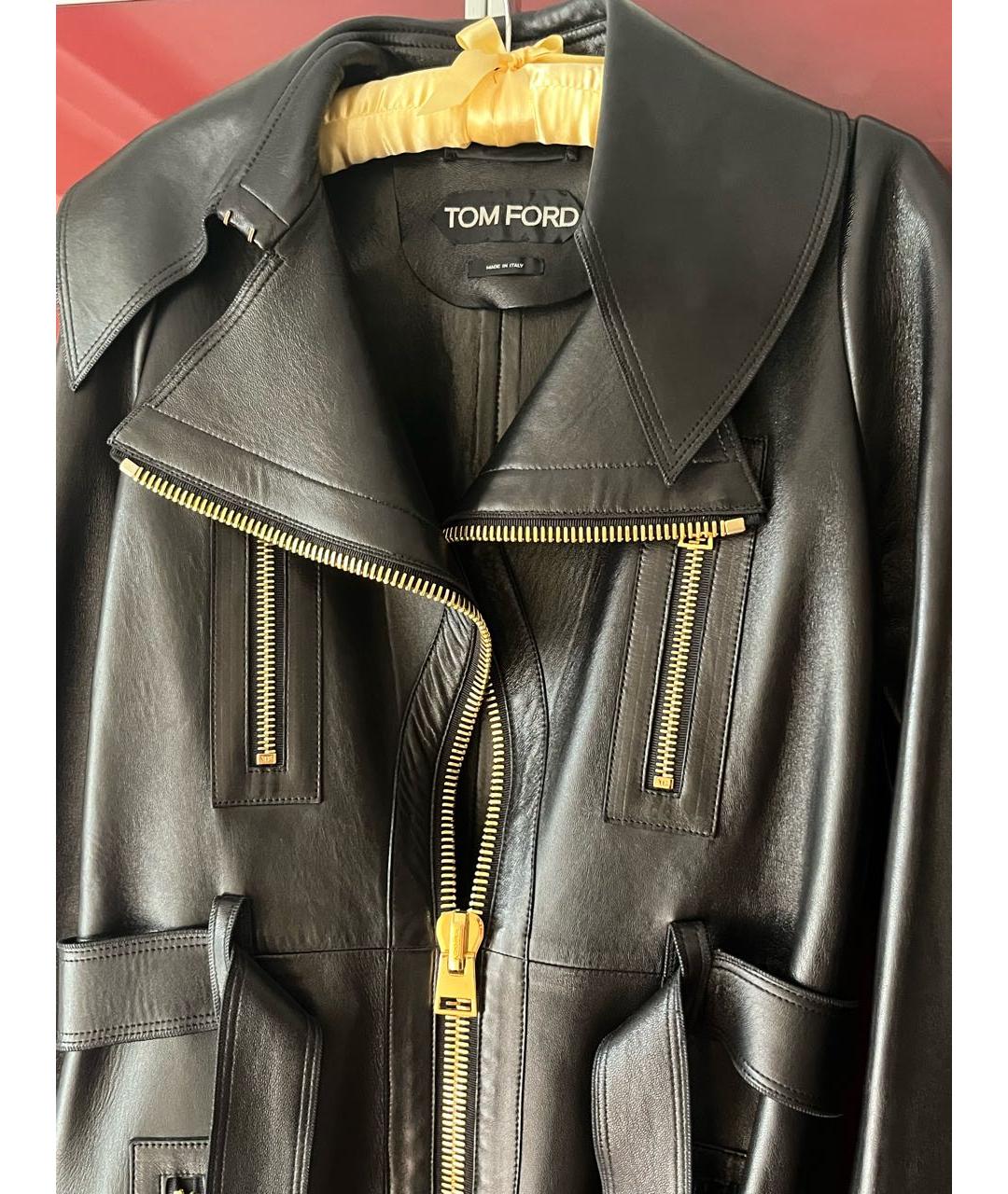 TOM FORD Черное кожаное пальто, фото 3