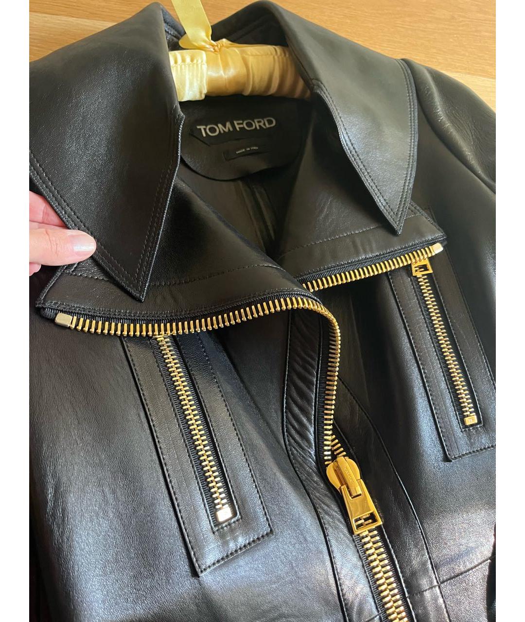 TOM FORD Черное кожаное пальто, фото 4