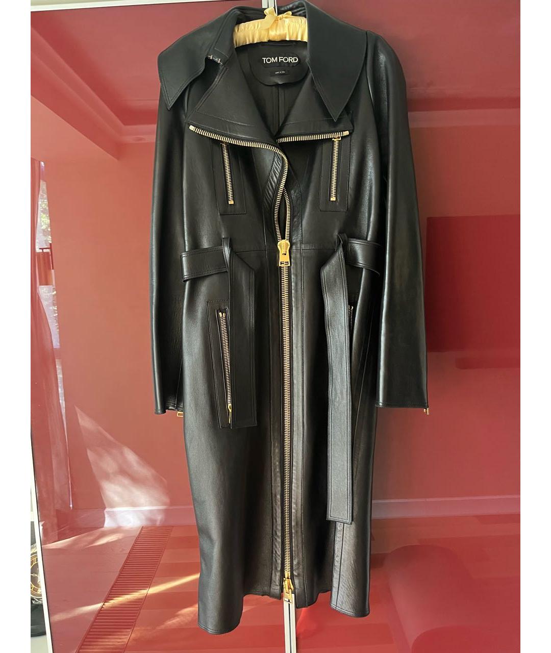 TOM FORD Черное кожаное пальто, фото 8